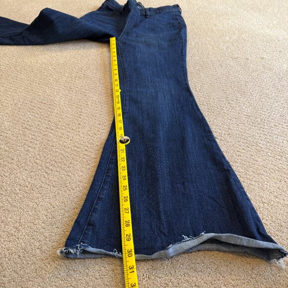 Judy Blue Jeans Pull On Super Flare Boho Hippie Raw Hem Size 11 / 30 #JP88136 - Picture 8 of 14